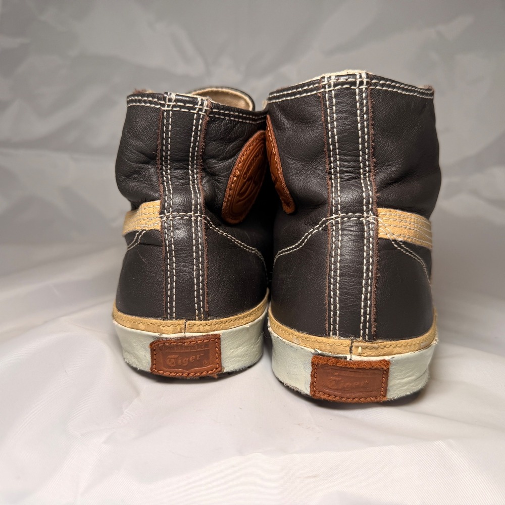 Onitsuka Tiger Sneakers Mens 8 Brown Leather High Top Distressed HL726 Kobe OK - Picture 5 of 12